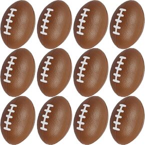 Mini Foam Footballs 12 Pcs Pack | 3.25" Inch Party Favor Balls for Kids | Mini Football Stress Ball Bulk | Toy Sports Little Footballs | Big Game Party Decoration Balls | Small Foam Football for Kids