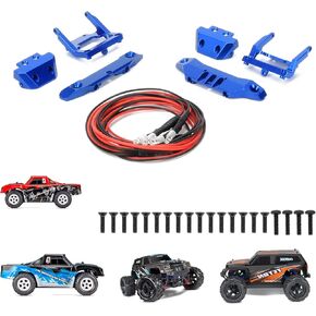 RCAWD Front & Rear Bumper Set & 4 LED Lights for LaTrax Teton & Desert Prerunner 1/18 Scale 4X4 Monster Truck Upgrades, #76064-5#76054-1#76054-5, Parts for #7635 Blue