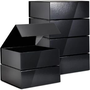 Stockroom Plus 6 Pack Proposal Boxes with Lid for Groomsmen, Bridesmaid, 9.5 x 9.5 x 3.5 Inch Square Glossy Rose Gold Magnetic Gift Box for Parties, Retail