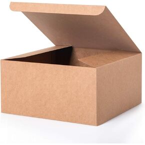 GEFTOL Gift Box 10 Pack 8 x 8 x 4 inches Fold Box Paper Gift Box Bridesmaids Proposal Box for Bridal Birthday Party Christmas（Brown）