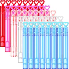 40 Pack Mini Heart Bubbles for Kids, Assorted Colors Bubble Wand Bulk for Valentine's Day Gift, Wedding Send-Off Supplies Photo Props Guest Favors Birthday Party Goodie Bag Stuffers Outdoor Toys in Kuwait