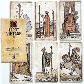 Atesswy The Vintage Tarot Deck, 78 Antique Style Tarot Cards with Guidebook, Standard Size: 4.75" x 2.75" in Kuwait