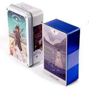 Atesswy White Numen Tarot Deck in A Tin: Sacred Animal Tarot Cards with Blue Gilded Edges - Connect with The Spiritual Realm in Kuwait