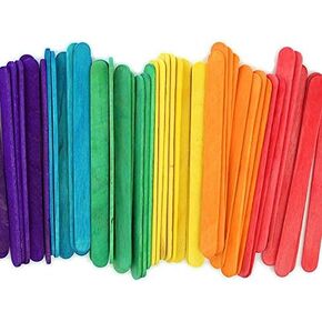 Wooden Color Craft Sticks (4.5in.) - Vibrant Fun Colors, Colored Popsicle Sticks for Crafts | Pack of 240 Wooden Craft Stick | Ideal for Crafters, Teachers Kids and Students in Kuwait