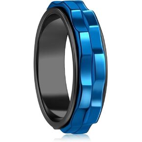 LuckyAmor Fidget Rings للقلق للنساء، حلقة القلق الدوارة المصنوعة من الفولاذ المقاوم للصدأ Fidgets Two Gear Fidget Ring حلقة القلق البولندية العالية للنساء والرجال هدايا الزفاف مقاس 6-10 in Kuwait