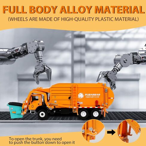 Garbage Truck Toys, Fubarbar 1:43 Bruder Tonka Trash Trucks Model for Boys Metal Diecase Waste Management Front Loader Die Cast Can Dumpster Truck Toy for 3 4 5 6 Years Old(Blue) in Saudi Arabia