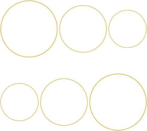 6 قطع من المعدن الوردي هوب 3 أحجام (10 & 14 بوصة) الذهب كاتم إكليل الزهور المعدنية DIY إكليل عيد الميلاد ديكور صائد الأحلام in Kuwait