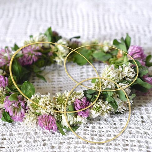 6 قطع من المعدن الوردي هوب 3 أحجام (10 & 14 بوصة) الذهب كاتم إكليل الزهور المعدنية DIY إكليل عيد الميلاد ديكور صائد الأحلام in Kuwait