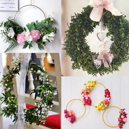 6 قطع من المعدن الوردي هوب 3 أحجام (10 & 14 بوصة) الذهب كاتم إكليل الزهور المعدنية DIY إكليل عيد الميلاد ديكور صائد الأحلام in Kuwait