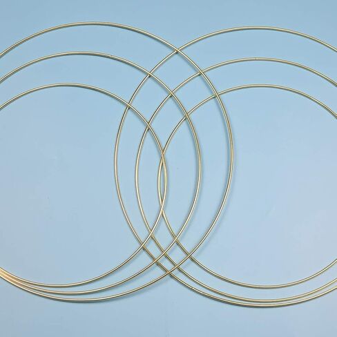 6 قطع من المعدن الوردي هوب 3 أحجام (10 & 14 بوصة) الذهب كاتم إكليل الزهور المعدنية DIY إكليل عيد الميلاد ديكور صائد الأحلام in Kuwait