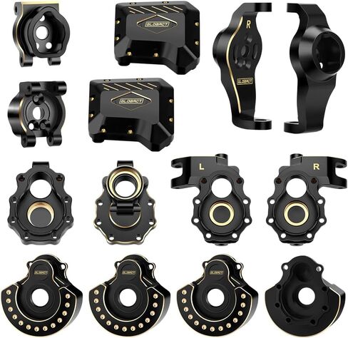 GLOBACT Brass Upgrades Kit for 1/10 TRX4 Front & Rear Portal Axle Inner & Outer Portal Housing Diff Cover Drive Axle Mounts RC Crawler Car Parts in Saudi Arabia