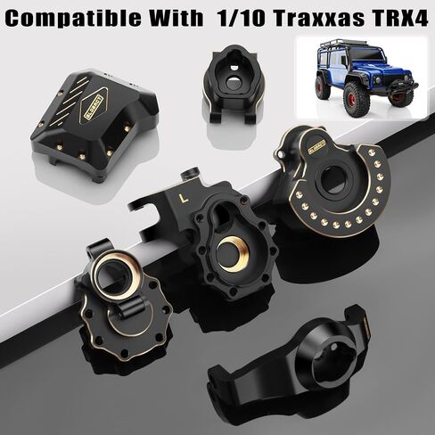GLOBACT Brass Upgrades Kit for 1/10 TRX4 Front & Rear Portal Axle Inner & Outer Portal Housing Diff Cover Drive Axle Mounts RC Crawler Car Parts in Saudi Arabia