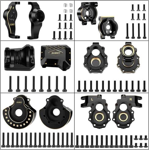 GLOBACT Brass Upgrades Kit for 1/10 TRX4 Front & Rear Portal Axle Inner & Outer Portal Housing Diff Cover Drive Axle Mounts RC Crawler Car Parts in Saudi Arabia