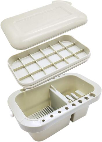 شانجزي حوض فرشاة طلاء، حوض فرشاة بلاستيكي للطلاء المائي، غسالة فرش فنية متعددة الوظائف مع حامل فرشاة، باليت ومقبض للرسم بالألوان المائية في الاماكن المغلقة والمفتوحة in Kuwait