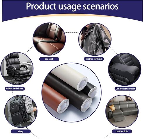 رقعة إصلاح جلدية، شريط إصلاح جلدي 17 * 55 بوصة رقعة إصلاح جلدية رقعة أريكة جلدية، أرائك، أثاث، مقاعد سيارة، كراسي مكتب (أسود) in Kuwait