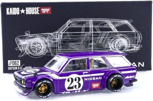 Datsun KAIDO 510 Wagon Carbon Fiber V1 Purple Kaido House 1/64 Diecast Model Car True Scale Miniatures KHMG062 in Saudi Arabia