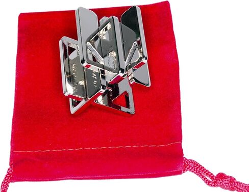 Hashtag Hanayama Cast Metal Brain Teaser Puzzle _ New 2017 Release _ Level 4 Difficulty Rating _ Bonus Red Velveteen Drawstring Pouch _ Bundled Items in Kuwait