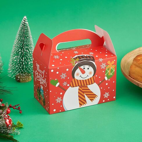 CCINEE 3D Christmas Treat Boxes,Xmas Cookie Boxes with Handle Paper Goody Boxes for Gift giving Packaging,Pack of 24 in Saudi Arabia