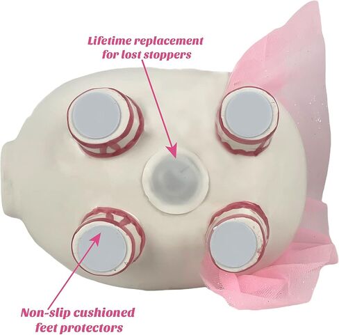 بنك الأميرة راقصة الباليه البورسلين للفتيات مع تاج كريستال سواروفسكي والتنورة الوردية، مع سدادة مطاطية in Kuwait