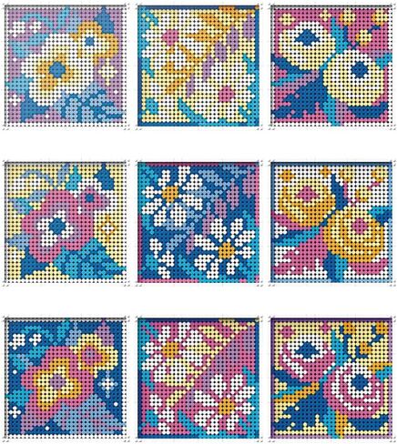 مجموعة مكعبات بناء الزهور الفنية من BDYDT؛ مجموعة ديكور حائط للبالغين الذين يحبون الهوايات الإبداعية (900 قطعة) ألعاب هدايا للأطفال والكبار in Kuwait