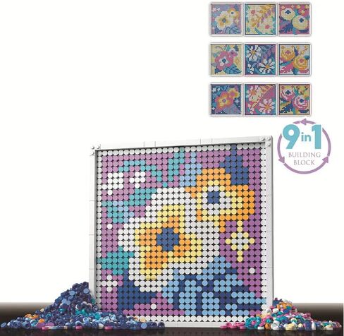 مجموعة مكعبات بناء الزهور الفنية من BDYDT؛ مجموعة ديكور حائط للبالغين الذين يحبون الهوايات الإبداعية (900 قطعة) ألعاب هدايا للأطفال والكبار in Kuwait