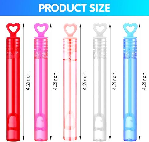 40 Pack Mini Heart Bubbles for Kids, Assorted Colors Bubble Wand Bulk for Valentine's Day Gift, Wedding Send-Off Supplies Photo Props Guest Favors Birthday Party Goodie Bag Stuffers Outdoor Toys in Kuwait