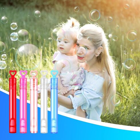 40 Pack Mini Heart Bubbles for Kids, Assorted Colors Bubble Wand Bulk for Valentine's Day Gift, Wedding Send-Off Supplies Photo Props Guest Favors Birthday Party Goodie Bag Stuffers Outdoor Toys in Kuwait