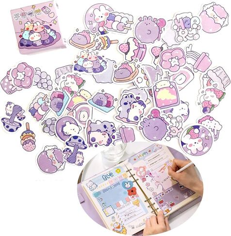 Agwut Cute Cartoon Rabbits Decoration Stickers for Scrapbook Planners Gift Packing Scrapbooking Album Planner Journal Arts DIY Craft in Kuwait