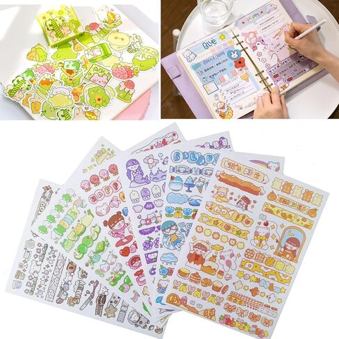Agwut Cute Cartoon Rabbits Decoration Stickers for Scrapbook Planners Gift Packing Scrapbooking Album Planner Journal Arts DIY Craft in Kuwait
