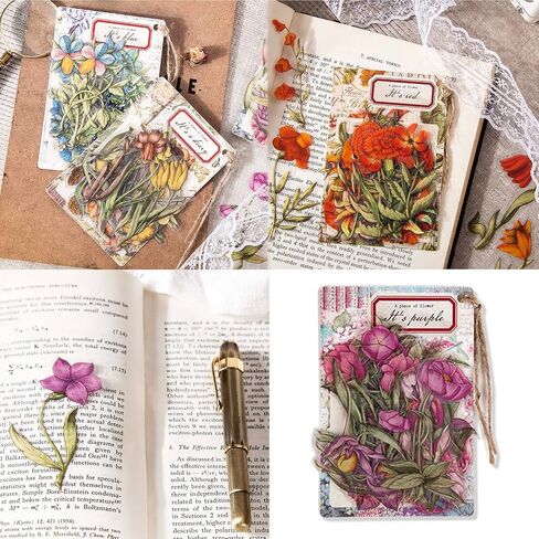 Vintage Stickers for Journaling, Maxleaf 240PCS Vintage Flowers Theme Stickers Pack, 8Series Clear Waterproof Stickers for Art Journaling Bullet Junk Journal Planners DIY Craft Notebook in Kuwait