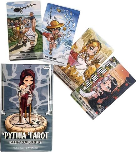 Pythia Tarot: A Colorful Journey into Greek Mythology | Indie Deck for Beginners | Zeus, Athena, Hecate, and More | Standard Size (4.75" x 2.75") in Kuwait