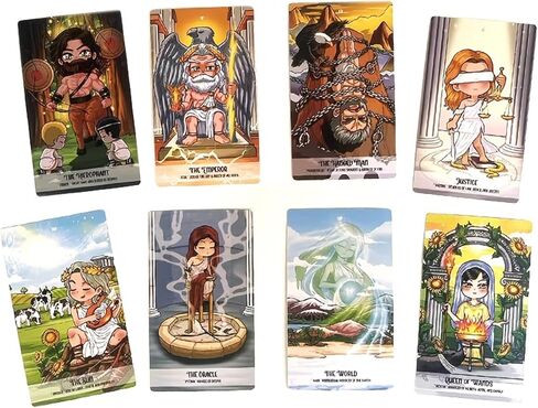 Pythia Tarot: A Colorful Journey into Greek Mythology | Indie Deck for Beginners | Zeus, Athena, Hecate, and More | Standard Size (4.75" x 2.75") in Kuwait