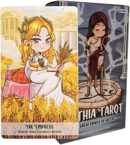 Pythia Tarot: A Colorful Journey into Greek Mythology | Indie Deck for Beginners | Zeus, Athena, Hecate, and More | Standard Size (4.75" x 2.75") in Kuwait