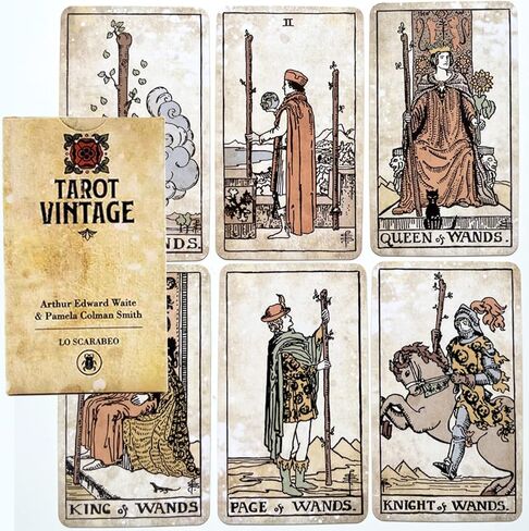 Atesswy The Vintage Tarot Deck, 78 Antique Style Tarot Cards with Guidebook, Standard Size: 4.75" x 2.75" in Kuwait