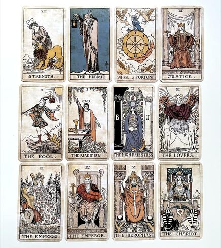 Atesswy The Vintage Tarot Deck, 78 Antique Style Tarot Cards with Guidebook, Standard Size: 4.75" x 2.75" in Kuwait