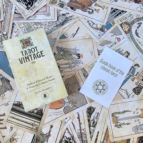 Atesswy The Vintage Tarot Deck, 78 Antique Style Tarot Cards with Guidebook, Standard Size: 4.75" x 2.75" in Kuwait