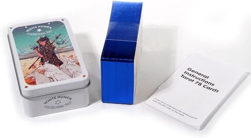 Atesswy White Numen Tarot Deck in A Tin: Sacred Animal Tarot Cards with Blue Gilded Edges - Connect with The Spiritual Realm in Kuwait