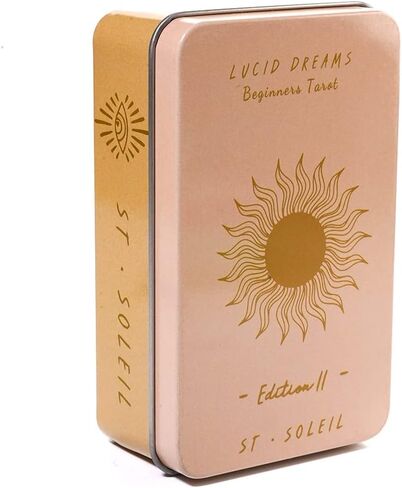 Atesswy Lucid Dreams Beginners Tarot Deck, 78 Rainbow Gilded Tarot Cards with Keywords in A Tin (Size: 4.06" x 2.36") in Kuwait