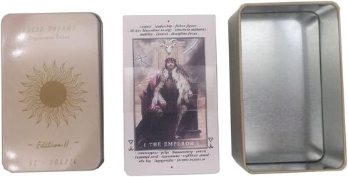 Atesswy Lucid Dreams Beginners Tarot Deck, 78 Rainbow Gilded Tarot Cards with Keywords in A Tin (Size: 4.06" x 2.36") in Kuwait