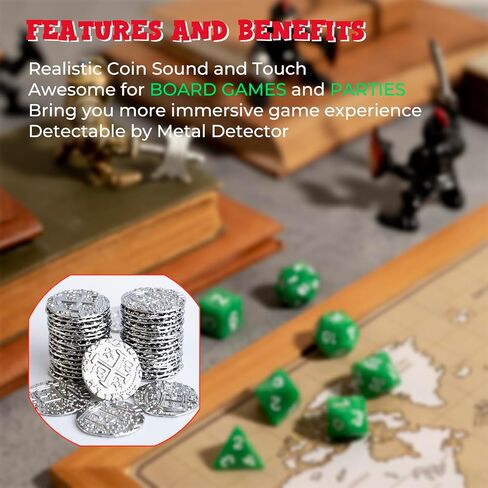Metal Pirate Coins, Prefdo 100PCS Bronze Treasure Coin Set Spanish Doubloon Replicas Fantasy Metal Coins Pirate Gold Coins Tokens for Board Games Pirate Party Cosplay, 1.18in in Saudi Arabia