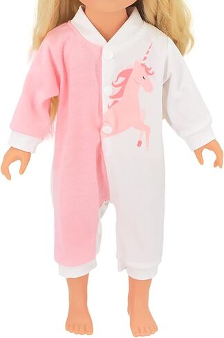 ملابس دمية AISITE مقاس 14 بوصة - بذلة أرنب وقبعة مكونة من 3 قطع للفتيات الصغيرات المولودات من جديد مقاس 14-16 بوصة (وردي) in Kuwait