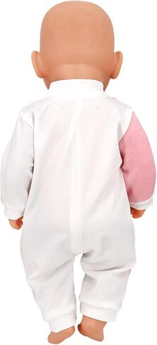 ملابس دمية AISITE مقاس 14 بوصة - بذلة أرنب وقبعة مكونة من 3 قطع للفتيات الصغيرات المولودات من جديد مقاس 14-16 بوصة (وردي) in Kuwait