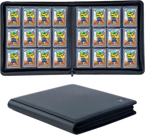 KUOOKING Top loader Binder - Holds 384+ Top Loaders for Cards, 12 Pocket TopLoader Binders with Sleeves for 3" x 4" Rigid Card Holders for standard card(Black)) in Saudi Arabia