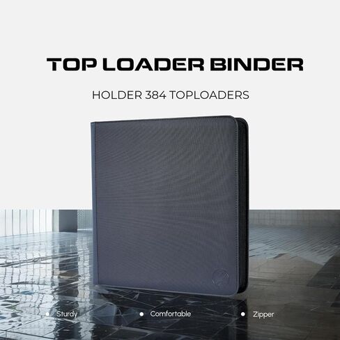 KUOOKING Top loader Binder - Holds 384+ Top Loaders for Cards, 12 Pocket TopLoader Binders with Sleeves for 3" x 4" Rigid Card Holders for standard card(Black)) in Saudi Arabia