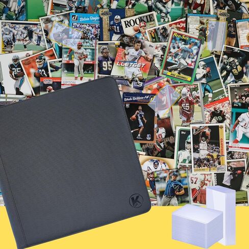 KUOOKING Top loader Binder - Holds 384+ Top Loaders for Cards, 12 Pocket TopLoader Binders with Sleeves for 3" x 4" Rigid Card Holders for standard card(Black)) in Saudi Arabia