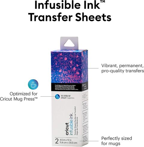 Cricut Infusible Ink Transfer Sheets - 4.5" x 12" - Purple Watersplash Pattern - For Cricut Mug Press, Maker, Explore Air 2 in Saudi Arabia