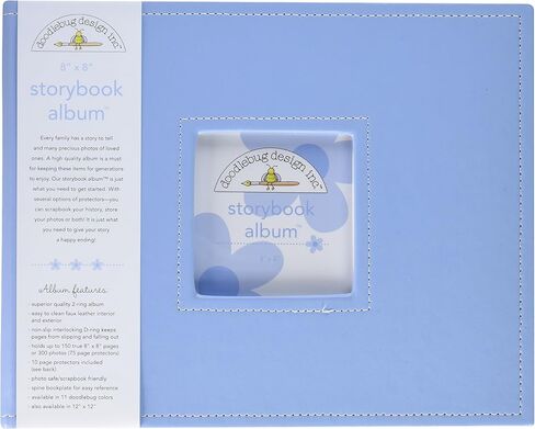 (بابل الأزرق) - كتاب قصص أزرق فاتح بتصميم Doodlebug لألبوم سجل القصاصات ، 20 سم × 20 سم in Saudi Arabia