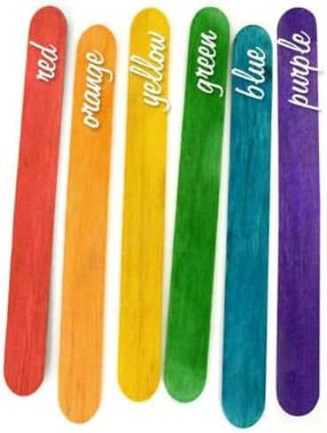 Wooden Color Craft Sticks (4.5in.) - Vibrant Fun Colors, Colored Popsicle Sticks for Crafts | Pack of 240 Wooden Craft Stick | Ideal for Crafters, Teachers Kids and Students in Kuwait
