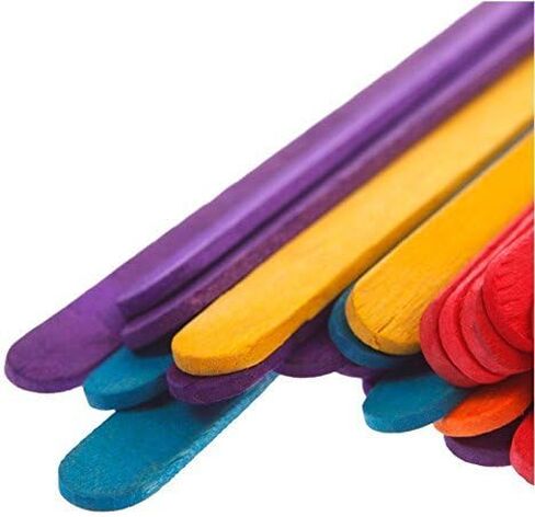 Wooden Color Craft Sticks (4.5in.) - Vibrant Fun Colors, Colored Popsicle Sticks for Crafts | Pack of 240 Wooden Craft Stick | Ideal for Crafters, Teachers Kids and Students in Kuwait