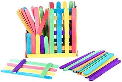 Wooden Color Craft Sticks (4.5in.) - Vibrant Fun Colors, Colored Popsicle Sticks for Crafts | Pack of 240 Wooden Craft Stick | Ideal for Crafters, Teachers Kids and Students in Kuwait